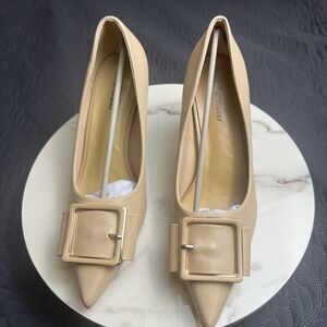 C.Paravano Pointed Toe  SZ 9 Beige Pumps Glam Chic Old Money Business Casual:NIB